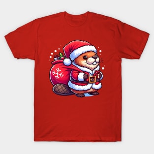 Cute Christmas Beaver T-Shirt